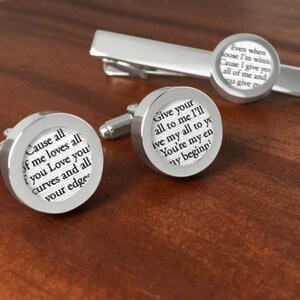Cotton Anniversary Gift for Him / 2nd Anniversary Gifts for Men /Second Anniversary Gifts for Men /Custom Cufflinks with your Song on COTTON image 5