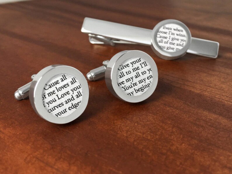 Cotton Anniversary Gift for Him / 2nd Anniversary Gifts for Men /Second Anniversary Gifts for Men /Custom Cufflinks with your Song on COTTON image 5