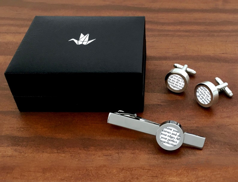 Paper Anniversary Gift for Him / First Year Anniversary / First Anniversary Paper / Custom Cufflinks with Wedding Vows on Paper/ BEST-SELLER image 5