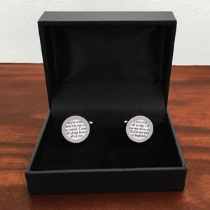 Wedding Song on Paper / First Year Anniversary Gift / One Year Anniversary Gift for Him / Custom Cufflinks with First Dance Song Lyrics Cufflinks Only