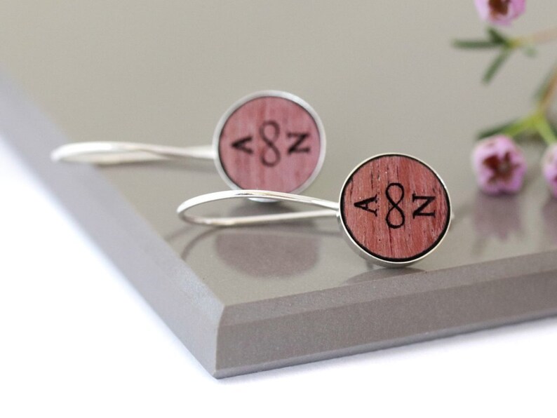 Purple Heart Wood Jewelry / 5year Anniversary Gifts for Her / Etsy