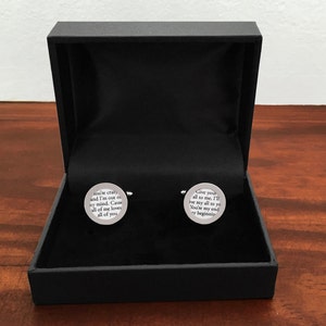 Baumwolle Jahrestagsgeschenk für Ihn / 2. Jahrestagsgeschenke für Männer /Zweite Jahrestagsgeschenke für Männer /Individuelle Manschettenknöpfe mit Ihrem Song auf BAUMWOLLE Cufflinks Only