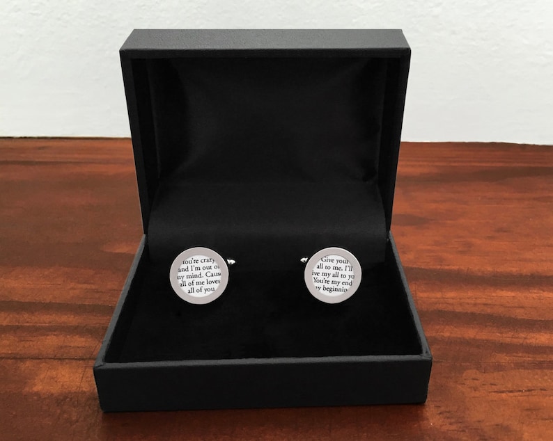 First Anniversary Gift for Him / One Year Anniversary / 1 Year Anniversary Gift for Him / Customized Wedding Song Cufflinks / 1 BEST-SELLER image 3