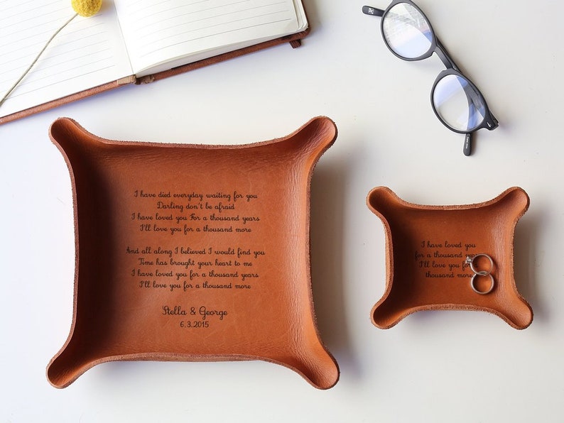 Leather Tray with Vows or Song image 5