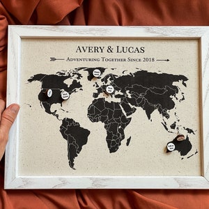 Personalisierte Landkarte mit Pins - Landkarte zum 2.Jahrestag - 2 Jahrestag Geschenke - Jahrestag Geschenke - 2 Jahre Hochzeitstag Geschenke - Pins