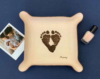 Unique Gifts for New Mom- YOUR Baby's Footprint- Christmas Gift for Wife - New baby gift - New parent gift - Personalized Gift for Mom