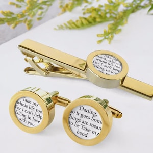 Cotton Anniversary Gifts for Men / 2nd Anniversary Gift for Husband /Second Anniversary Gifts /Custom Cufflinks with your Song on COTTON