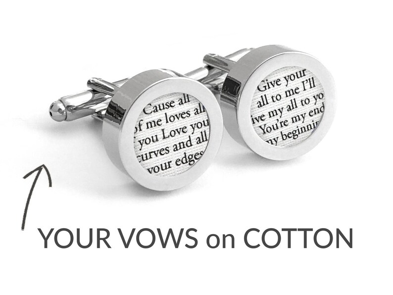 Cotton Anniversary Gift for Him / 2nd Anniversary Gifts for Men /Second Anniversary Gifts for Men /Custom Cufflinks with your Song on COTTON image 2