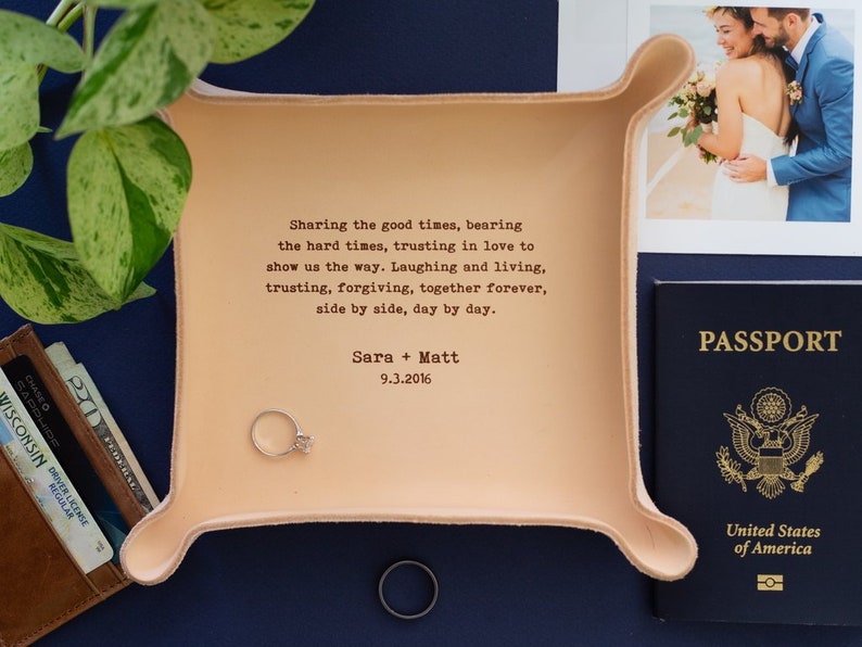 Leather Tray with Vows or Song image 2