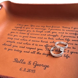 Leather Tray with Vows or Song image 1