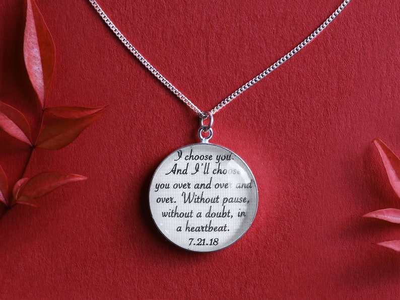 Cotton Anniversary Gift for Wife / Personalized Necklace with your Wedding Vows or Lyrics on COTTON / 2nd Anniversary Gift for Her / Woman Necklace Only