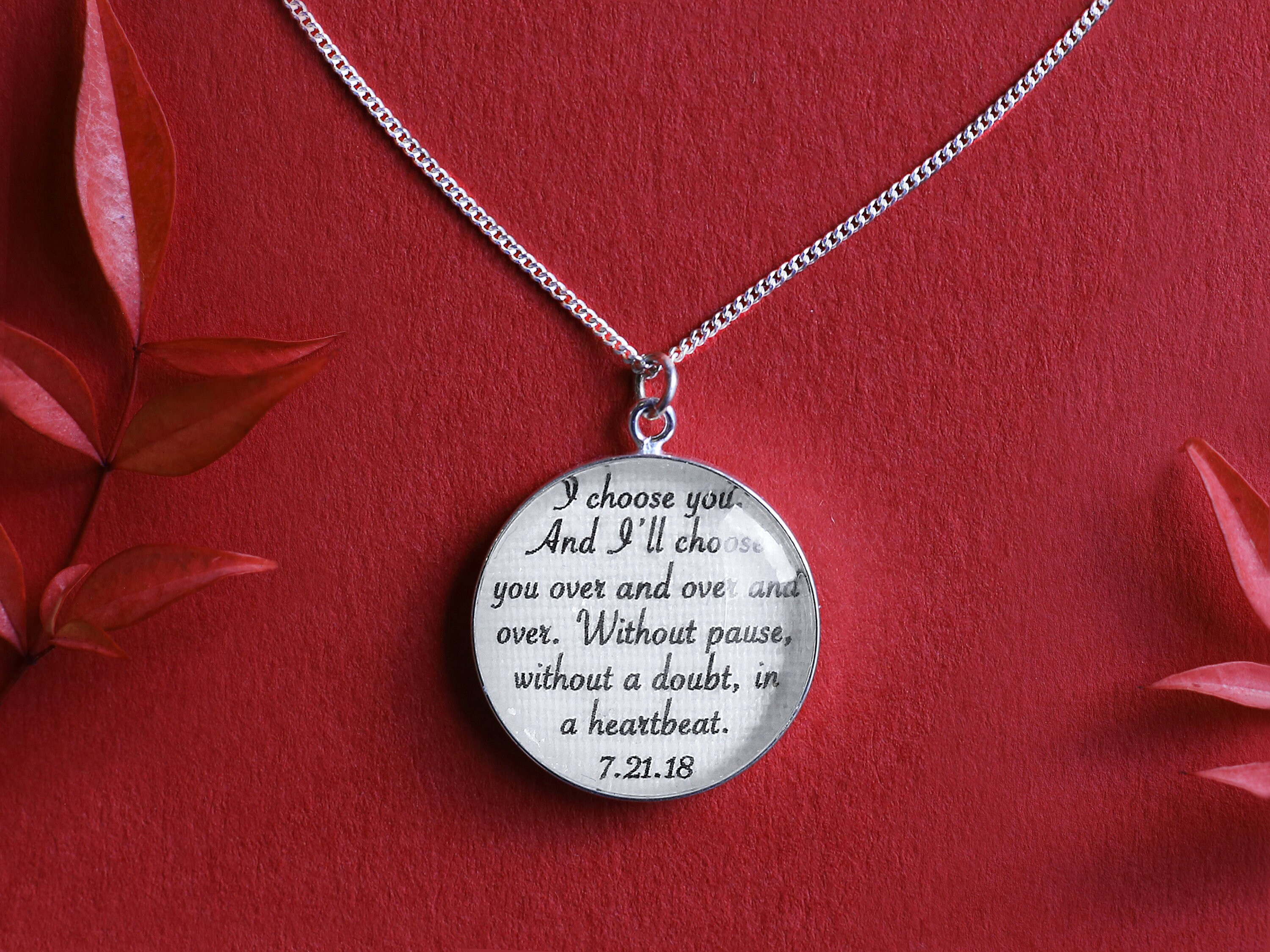 Cotton Anniversary Gift for Wife / Personalized Necklace with Etsy