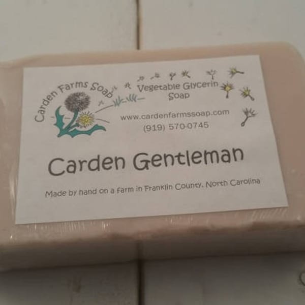 Carden Gentleman  | Handmade Soap | Vegan Soap | Mild Soap | Vegetable Oil Based Soap | No Color Added Soap | FREESHIPPING |