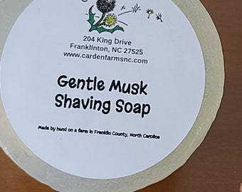 Jabón de afeitar suave con almizcle / Jabón artesanal / Jabón vegano / Jabón suave / Jabón a base de aceite vegetal / ENVÍO GRATIS /