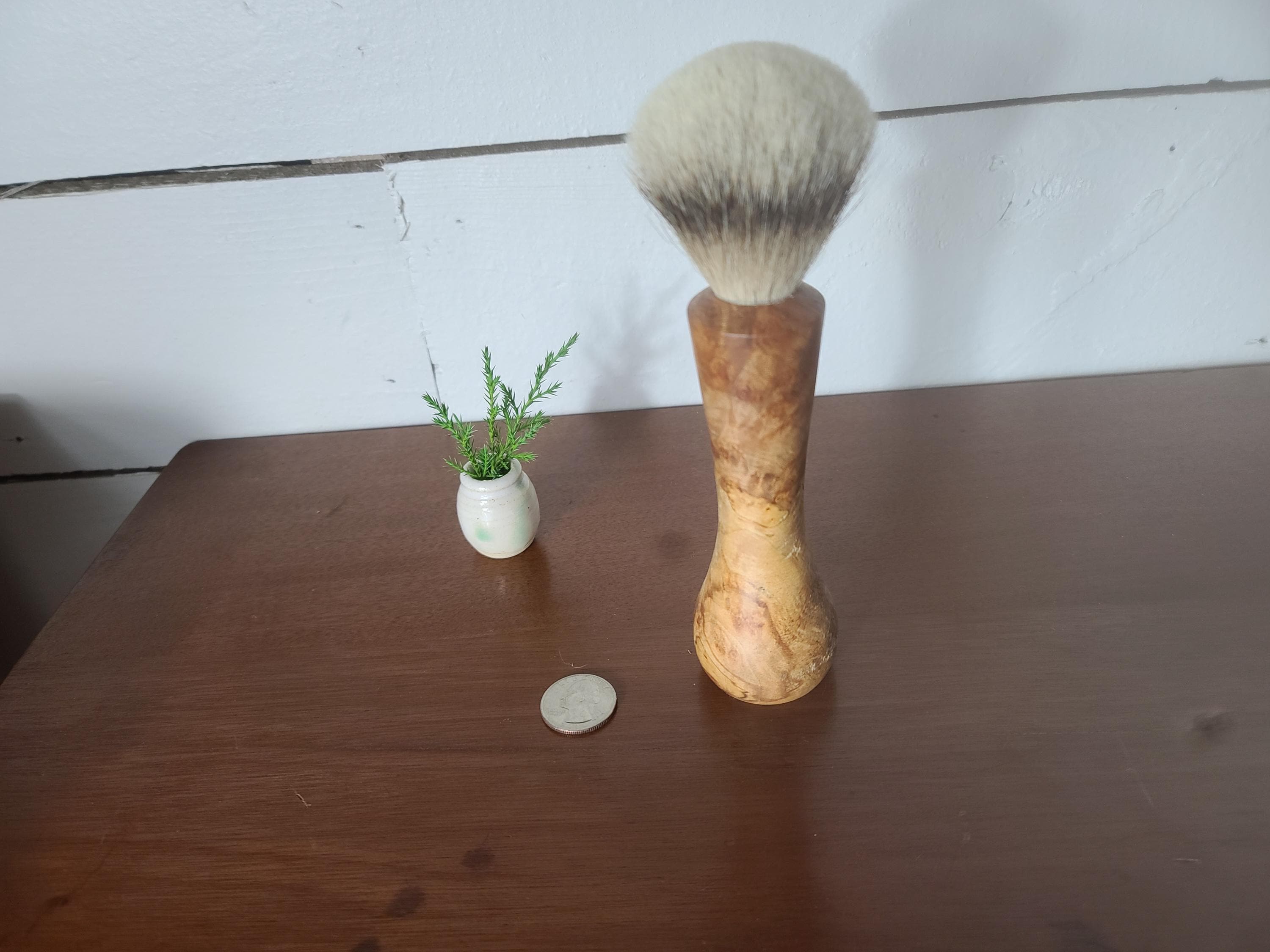 Maple Burl Handmade Silvertip Badger Shave Brush | Vegan Soap | Shaving Mug | Free Shipping |