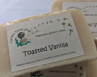 Toasted Vanilla | Handmade Soap | Vegan Soap | Mild Soap | Vegetable Oil Based Soap | Vanilla Oil | FREE SHIPPING |