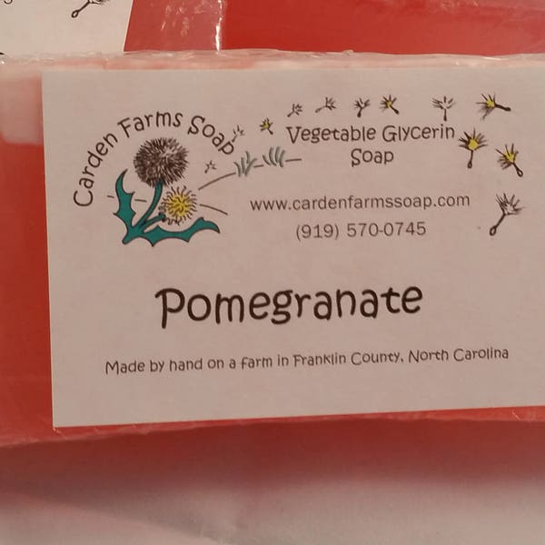 Pomegranate | Handmade Soap | Vegan Soap | Mild Soap | Vegetable Oil Based Soap | FREE SHIPPING |