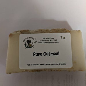 Pure Oatmeal Bar Soap | Handmade Soap | Vegan Soap | Mild Soap | Vegetable Oil Based Soap | Free Shipping |