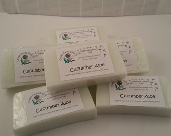 Cucumber Aloe | Handmade Soap | Vegan Soap | Mild Soap | Vegetable Oil Based Soap | Cucumber Oil Soap | Aloe Vera Oil Soap | Free Shipping |