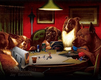 Dogs Playing D&D (1st edition version) - Full Color Poster