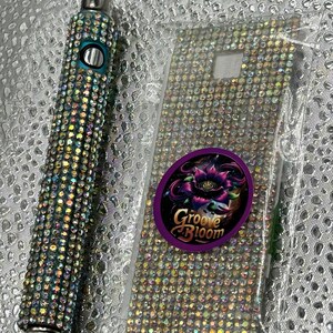 Vapen Pen Skin | Iridescent Rhinestones | Vape Pen Bling Dab Pen Wrap Cover 