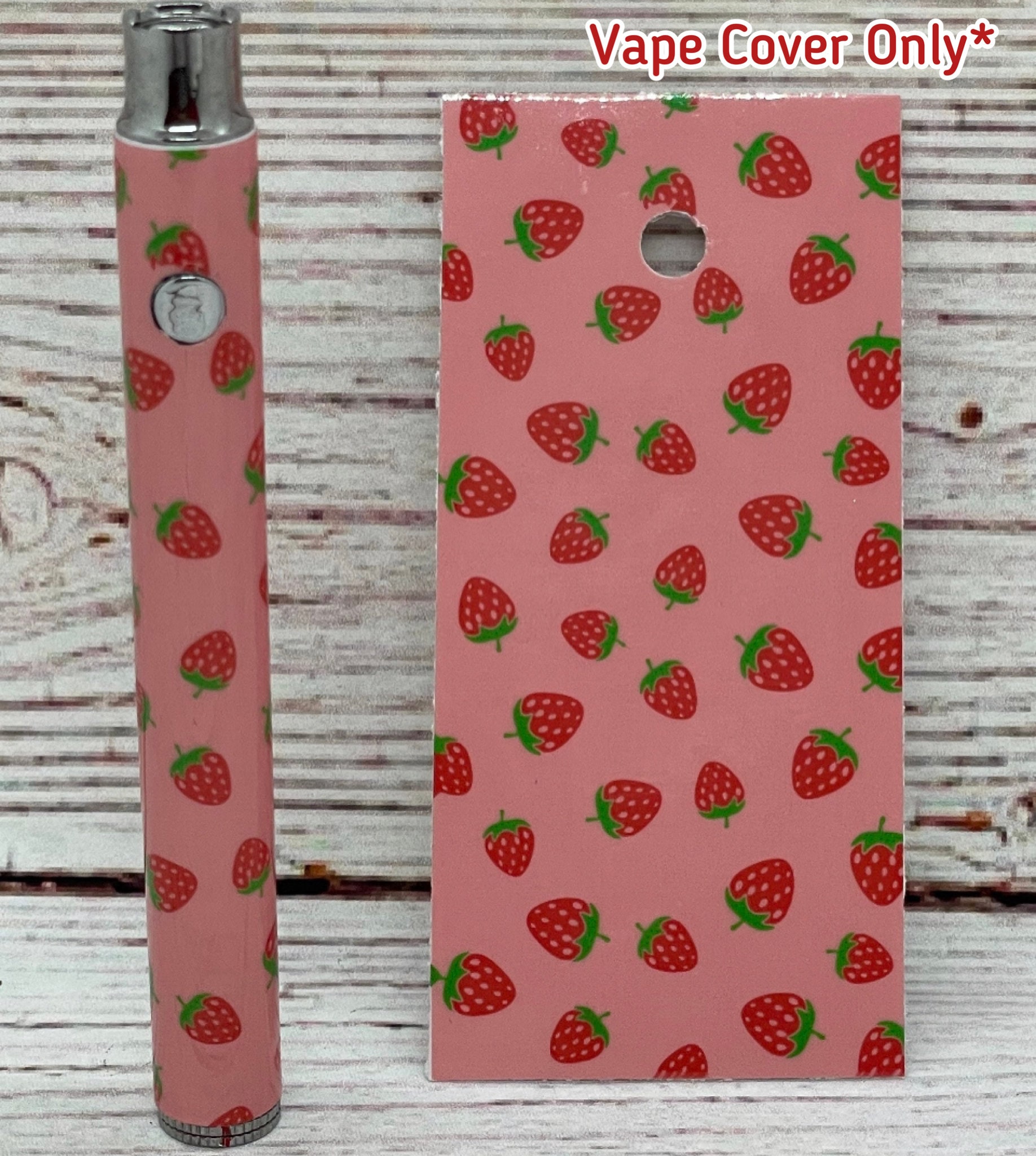 Strawberry Graphic COVER For Ooze 1.0 2.0 Slim Twist or Custom Size Vape Pen Fruit Skin Wrap Wrapper 510 Thread Food Decoration