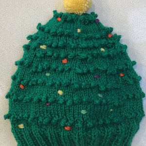 Christmas Tree Hat Knitting Pattern: Baby/Toddler, Easy Knit (PDF Pattern) Age 0 to 2