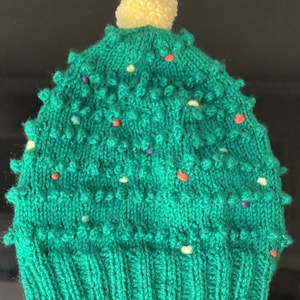 Christmas Tree Hat Knitting Pattern: Easy Child&#39;s Beanie (PDF Pattern) Age 2 to 7