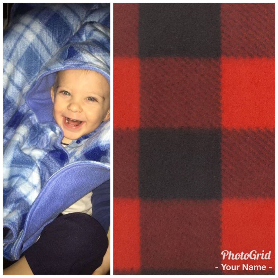 Car Seat Poncho, Plaid Poncho, Fleece Poncho, Carseat Blanket, Toddler