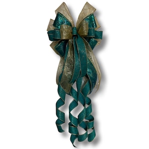 Peacock Tree Topper Bow Large Gift Bow Wreath Bow - Etsy