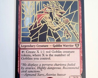 Magic the Gathering Alter Krenko, Mob Boss Gold Overlay Altered Art