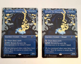 Magic the Gathering Alter Arcanis, the Omnipotent Gold Overlay Altered Art