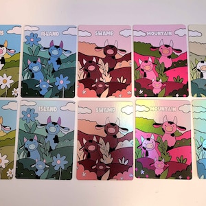 Magic the Gathering Mana Tokens - Cow Lands - Holo or Non Holo