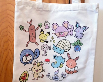 Sketch Pokemon Tote Bag Version 2 - Canvas Bag