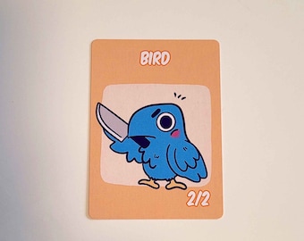 Magic the Gathering 2/2 Bird token - Angry Bird with Knife