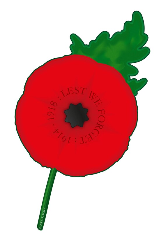 Artisticky Large A4 Size Poppy Sticker 280x170mm Freepost UK - Etsy