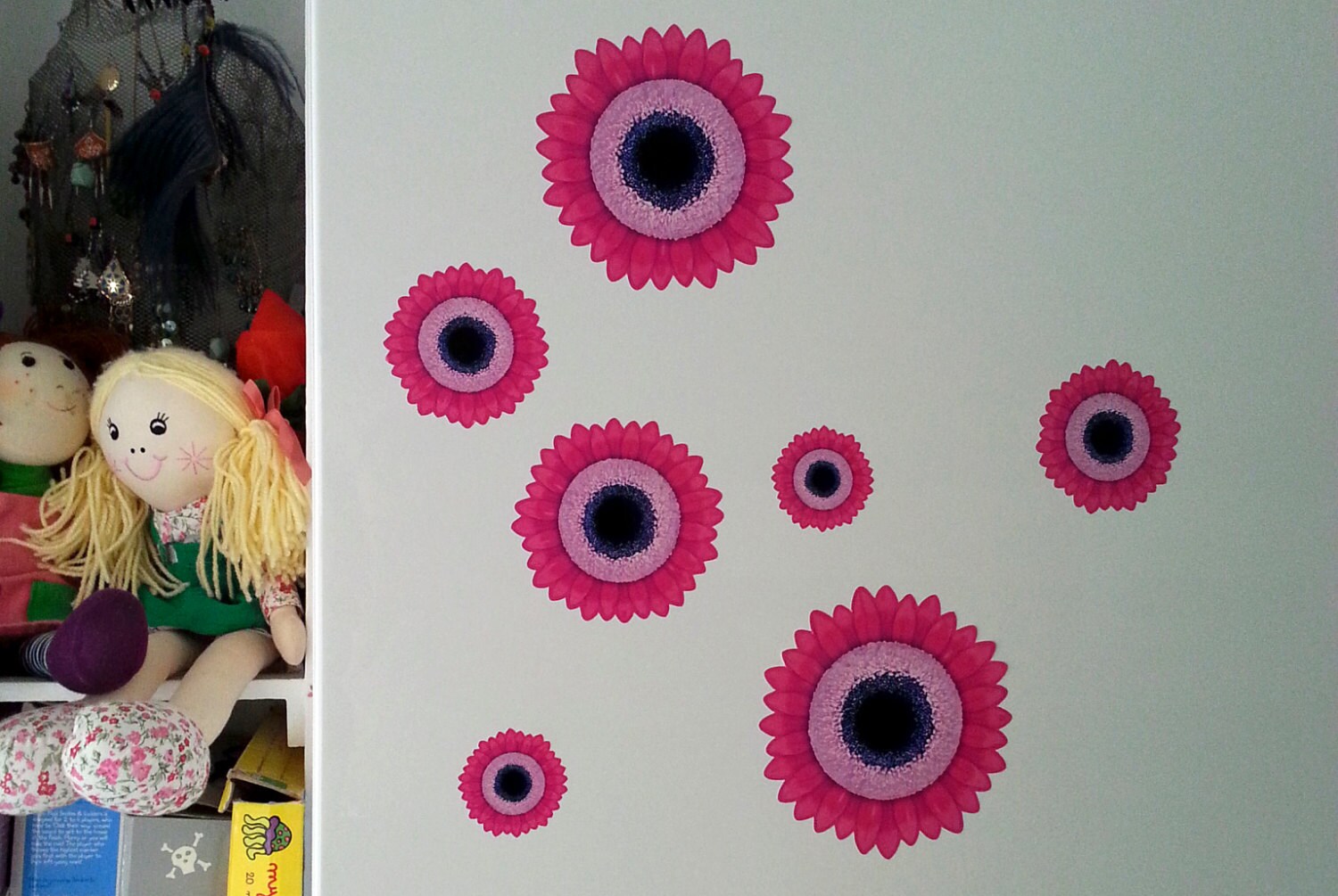 7 Funky Light Blue Laminated GERBERA Flower STICKERS. Freepost UK - Etsy