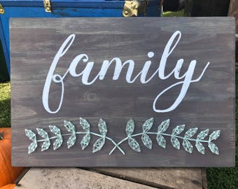 family - Custom made "family" string art