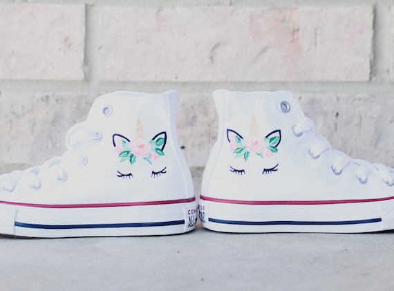 Unicorn Hand Painted Converse Kids 