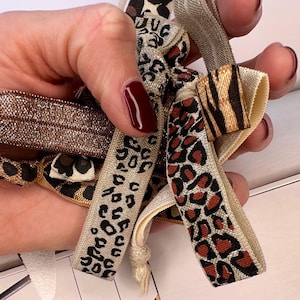 Animal Print Hair Ties 5 Pack - Stylish Leopard Print Accessories