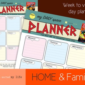 weekly planner monthly personal yearly organiser vintage style downloadable printable comic books planner kit comic posters school diary image 2