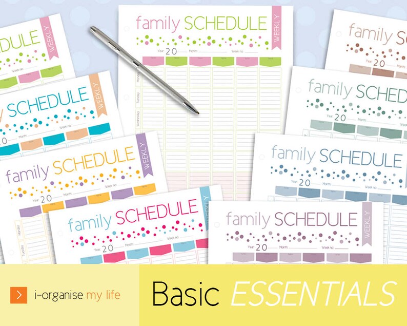 Family Planner, Family Organiser, Weekly Planner, Weekly Organiser ...