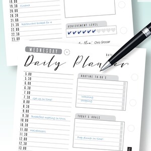 Daily planner, weekly planner, daily agenda, to do list, goals tracker, desk planner, diary schedule, digital download, printable, image 2