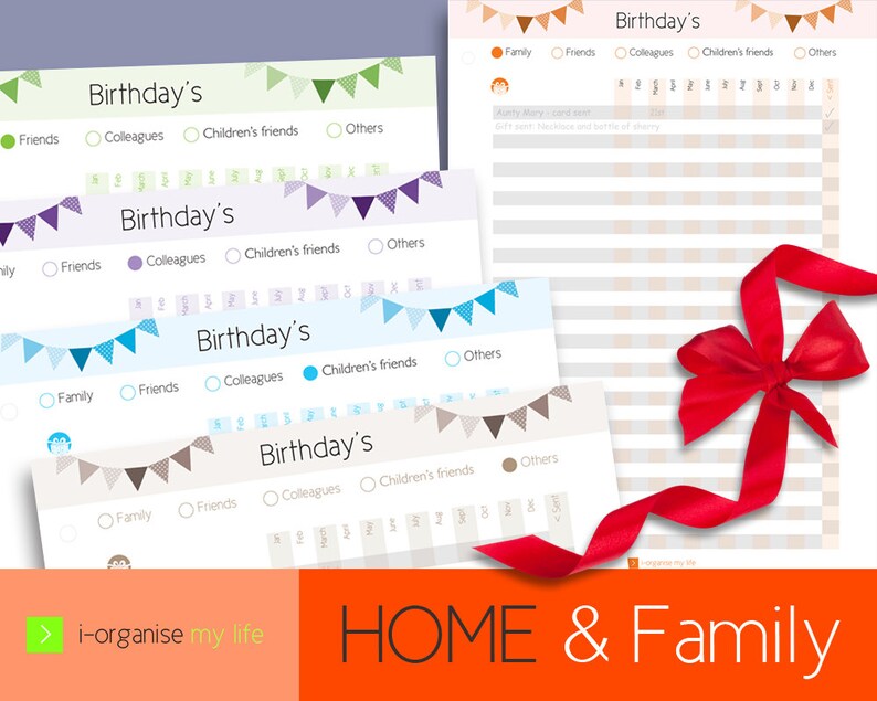 BIRTHDAY PLANNER, Birthday Diary, Birthday Tracker, Birthday Book