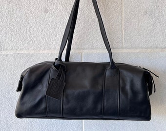 Leather bag in Black, Leather zipper soft Purse Bag, Handmade with LOVE!!!