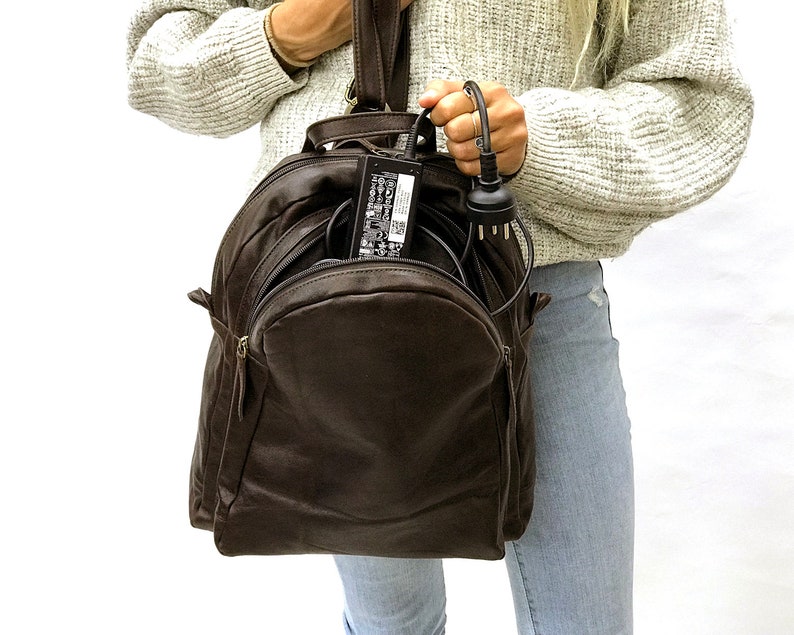 Convertible Leather Backpack Crossbody Convertible Backpack Purse Dark brown Shoulder Bag Hobo Handbag bag Handmade with love!