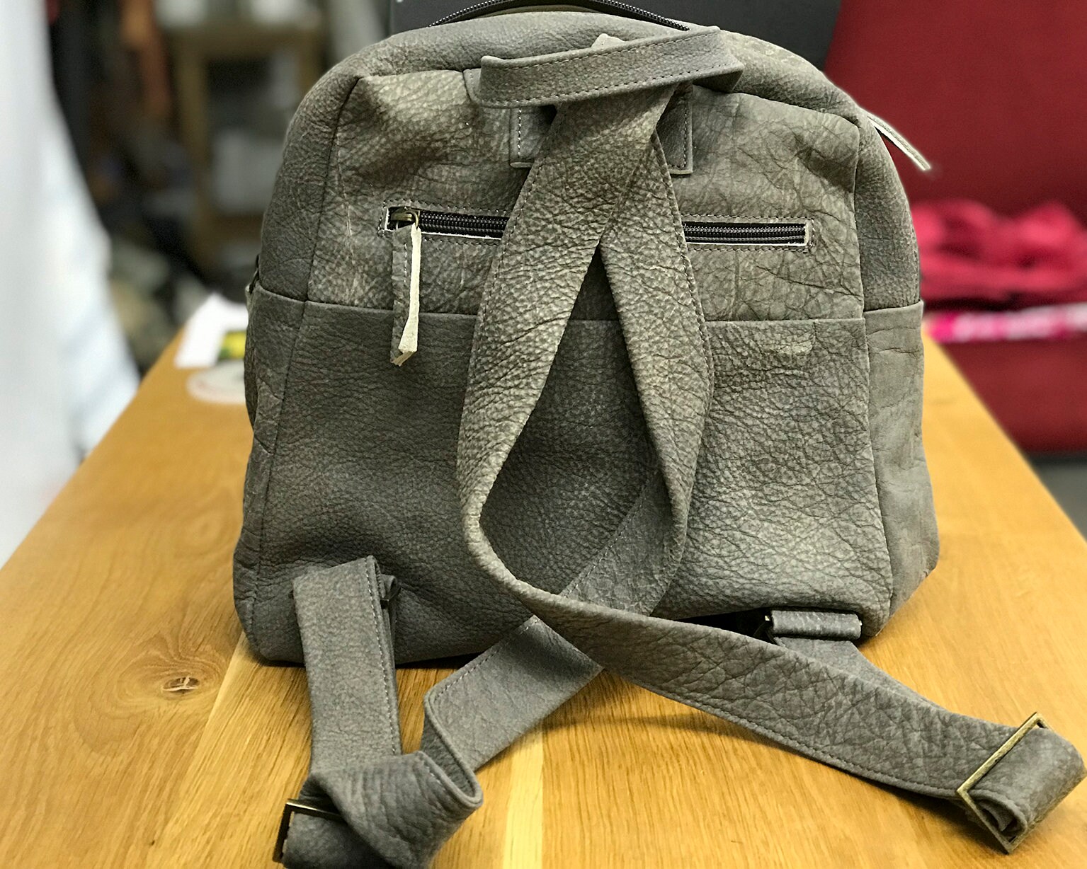 Leather Backpack purse Small Gray Women leather Backpack Etsy