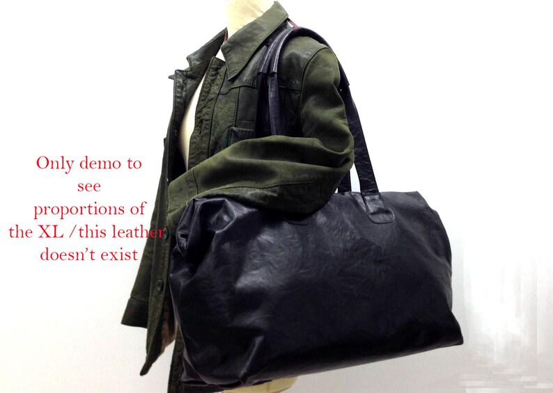 Sale Black Leather Weekend bag Overnight Duffle Leather Etsy