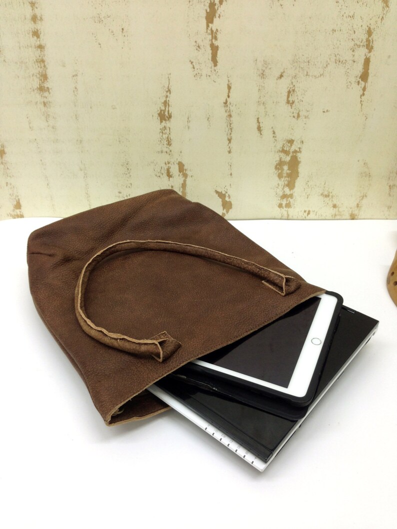 Everyday Leather Handbag Crossbody Leather Zippered Tote Etsy