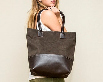 Brown Leather Tote - Brown Leather Shoulder Bag, Handmade with LOVE!